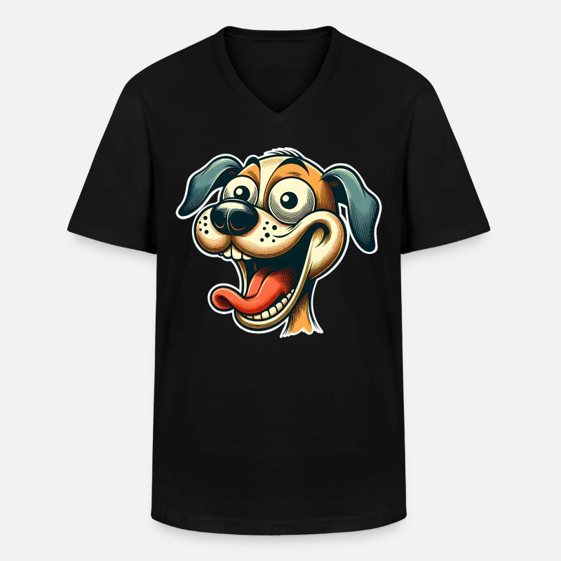 Hund - Männer-T-Shirt mit V-Ausschnitt - Schwarz
