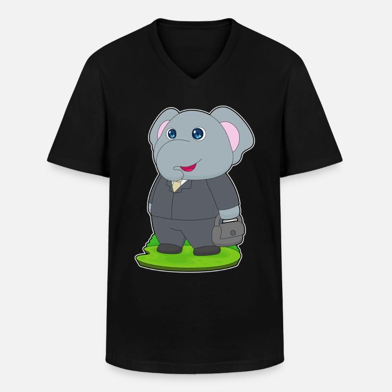 Elefant Gentleman Tasche - Männer-T-Shirt mit V-Ausschnitt - Schwarz