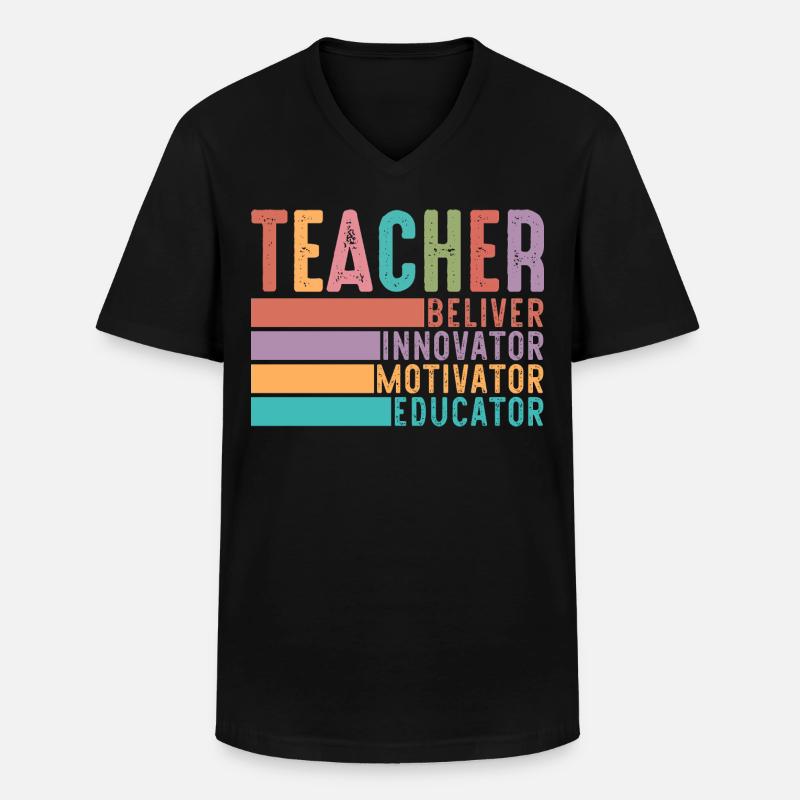 Lehrer - Männer-T-Shirt mit V-Ausschnitt - Schwarz