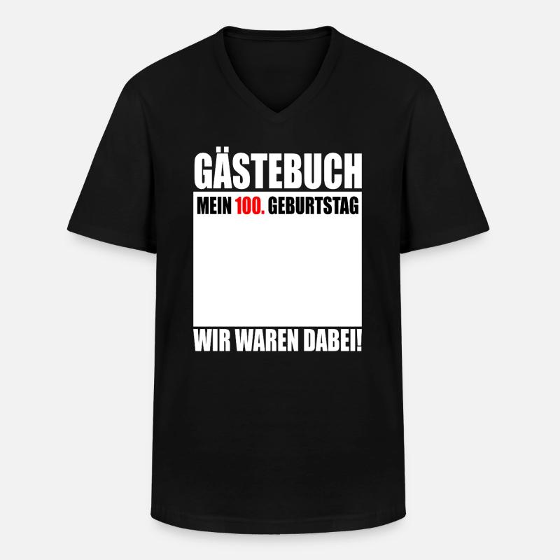 100. Geburtstag Gästebuch 100 Jahre Geschenk - Männer-T-Shirt mit V-Ausschnitt - Schwarz
