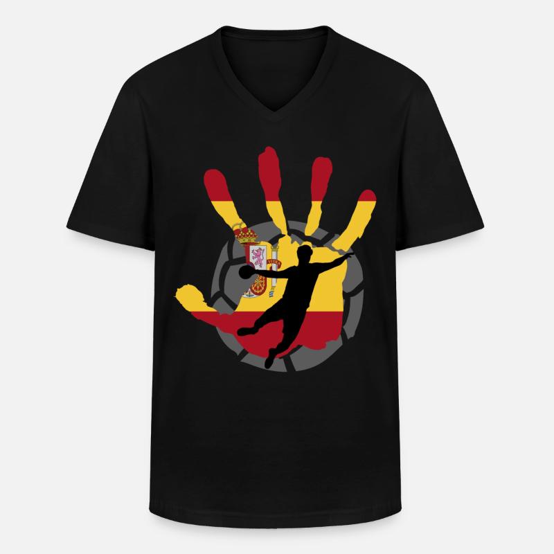 Spanien Handballer Handball Geschenk - Männer-T-Shirt mit V-Ausschnitt - Schwarz