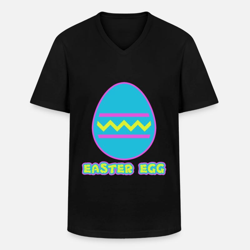 Easter Egg - Oster Ei - Männer-T-Shirt mit V-Ausschnitt - Schwarz