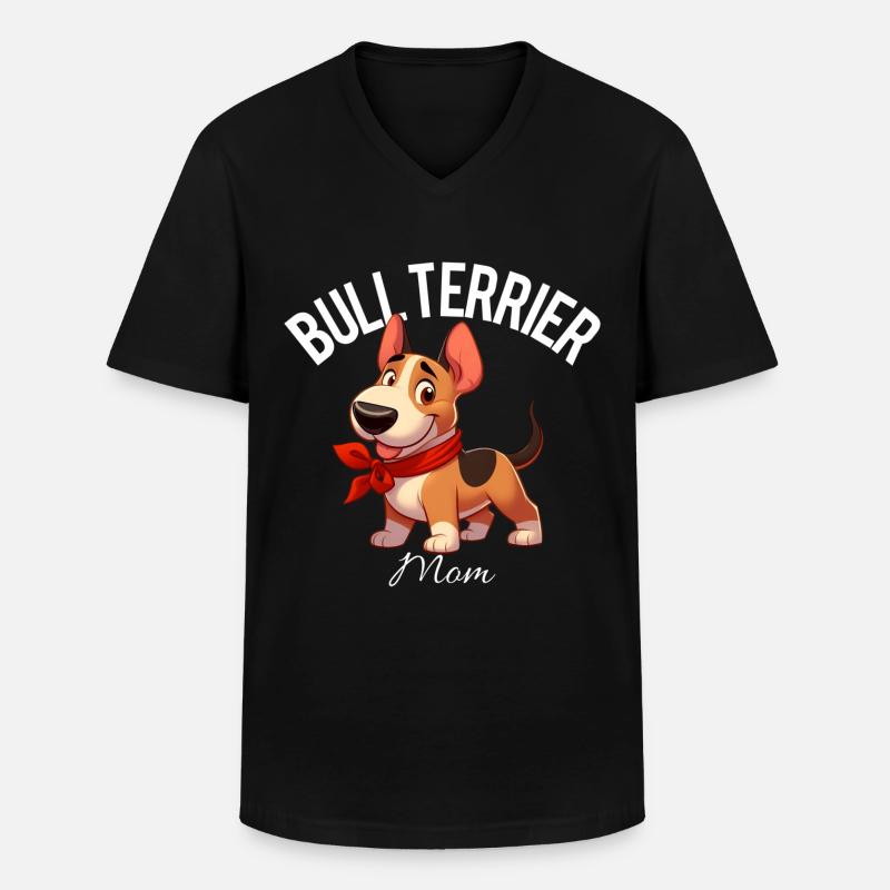 Bullterrier Mama 2 - Männer-T-Shirt mit V-Ausschnitt - Schwarz