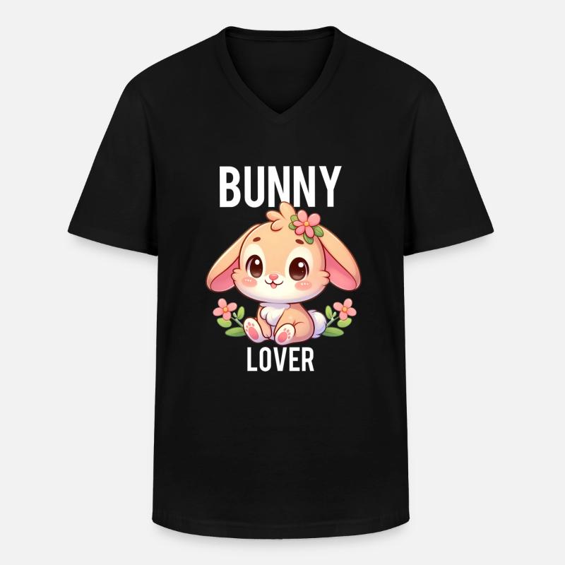 Hasenliebhaber 2 - Männer-T-Shirt mit V-Ausschnitt - Schwarz
