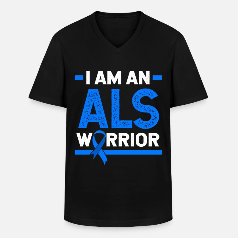 ALS Nervenkrankheit - Männer-T-Shirt mit V-Ausschnitt - Schwarz