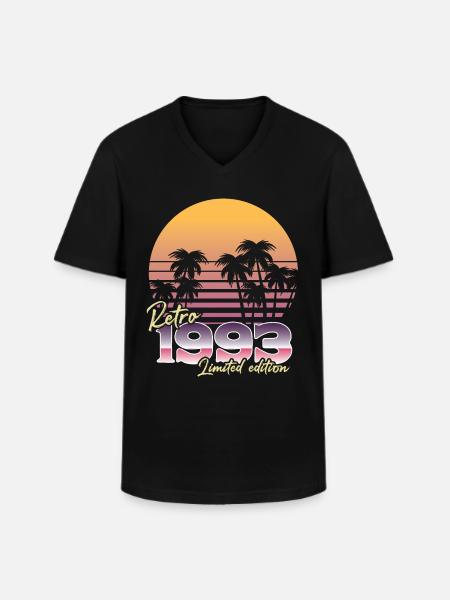 SW 1993 retro begränsad upplaga - T-shirt med V-ringning herr - svart