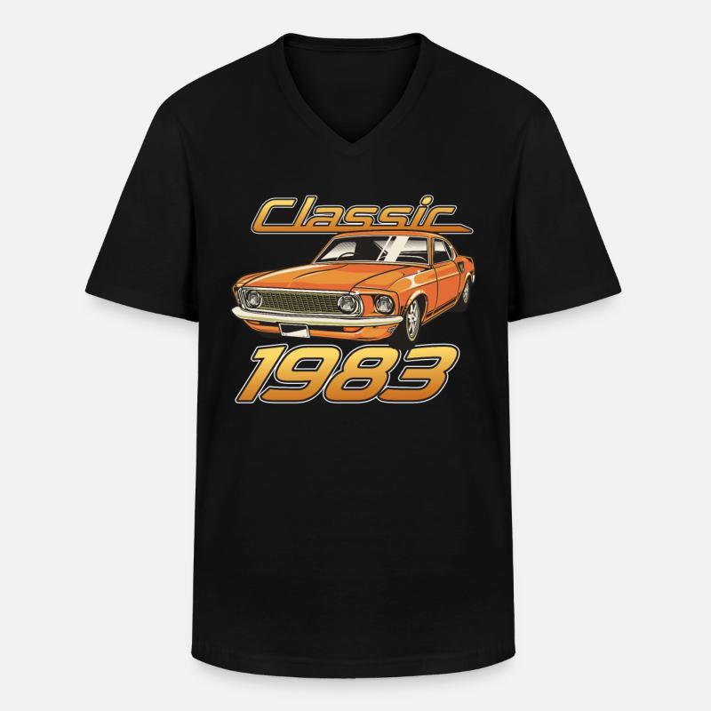 Oldtimer 1983 - Männer-T-Shirt mit V-Ausschnitt - Schwarz