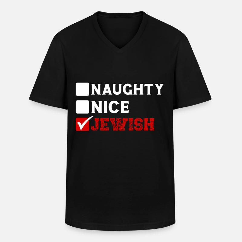 Hanoukka Hanoukka Hanoukka - T-shirt col V Homme - noir