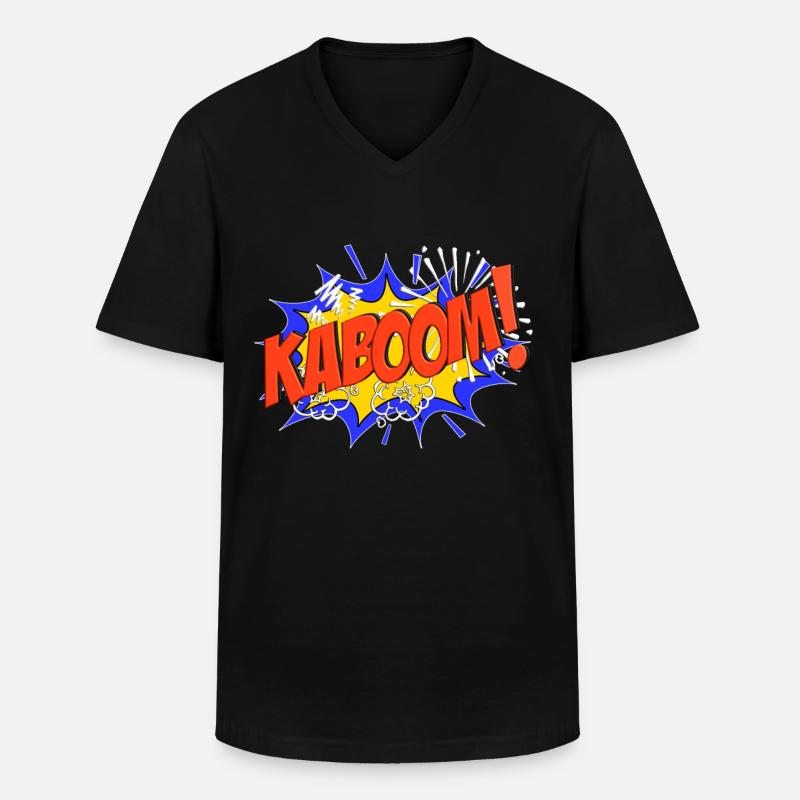 KABOOM Comic KABOOM! - Männer-T-Shirt mit V-Ausschnitt - Schwarz