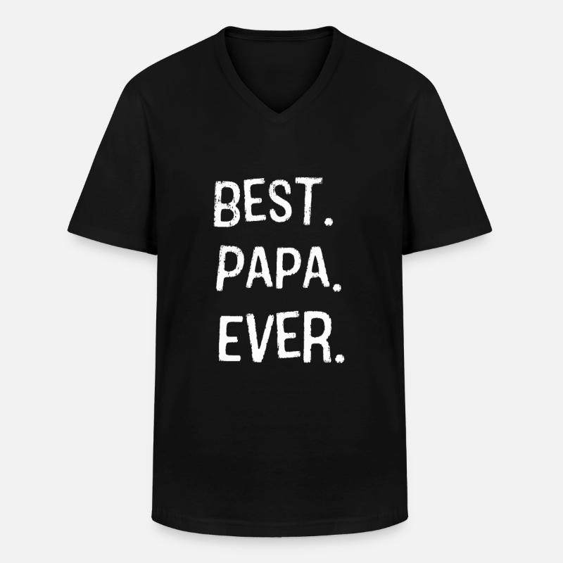 Bester Papa - Männer-T-Shirt mit V-Ausschnitt - Schwarz