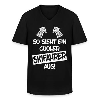 COOLER SKIFAHRER - Männer-T-Shirt mit V-Ausschnitt - Schwarz - Vorne - AI Model Male 178 dark (178cm)