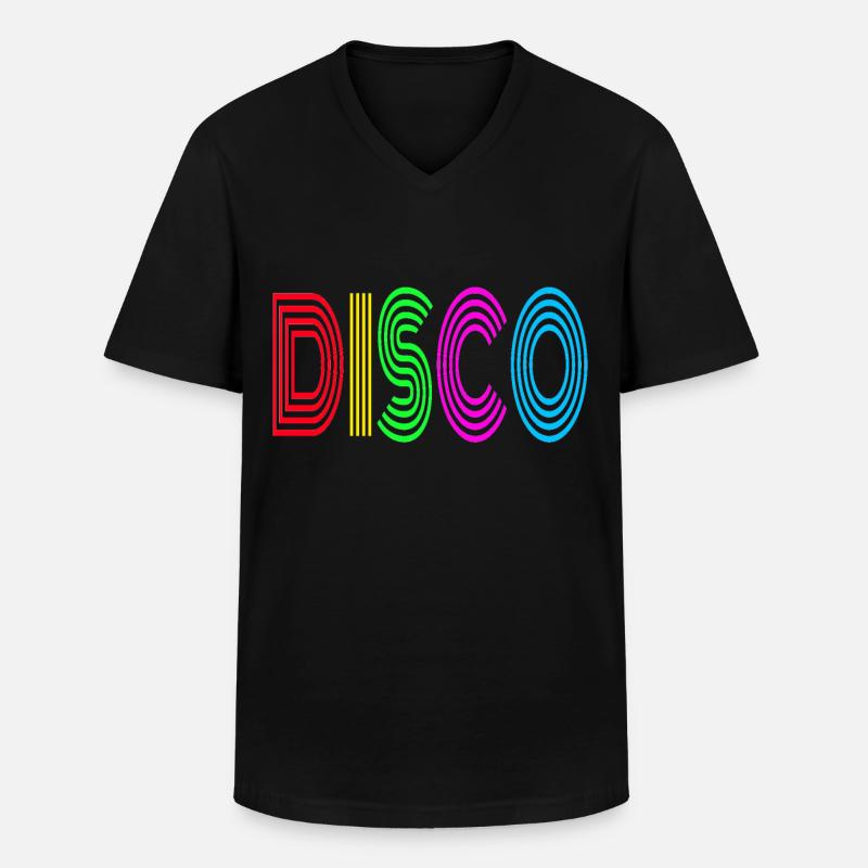 70s Disco - Männer-T-Shirt mit V-Ausschnitt - Schwarz