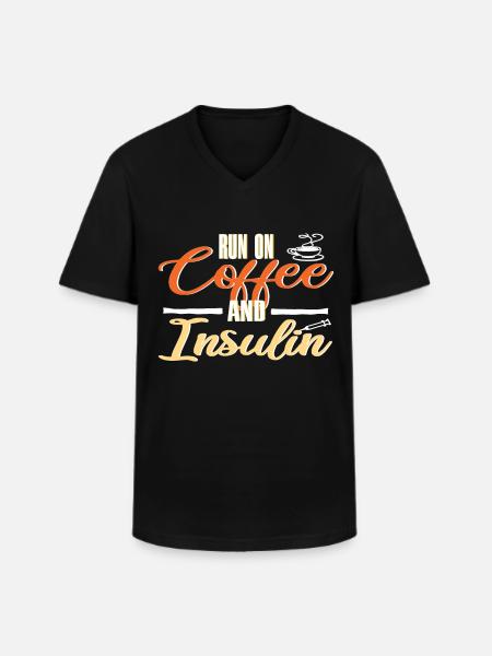 Funny diabetes - Men's V-Neck T-Shirt - black