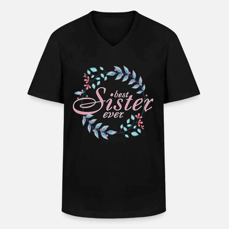 Beste Schwester - Männer-T-Shirt mit V-Ausschnitt - Schwarz