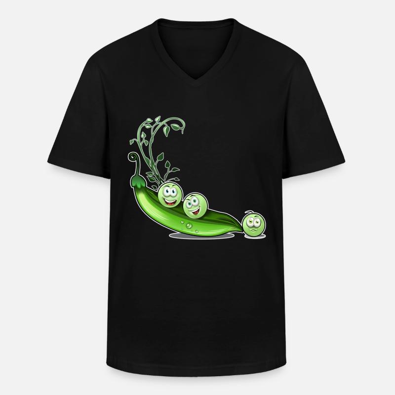 Erbsen Bohnen Humor - Männer-T-Shirt mit V-Ausschnitt - Schwarz