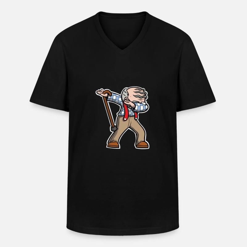 Cool Dabbing bedstefar Dab Dancing - Klassisk herre T-shirt med V-udskæring - sort