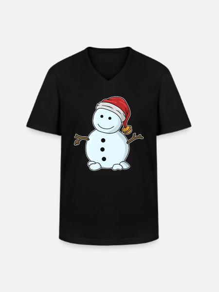 Bonhomme de neige sans nez - T-shirt col V Homme - noir