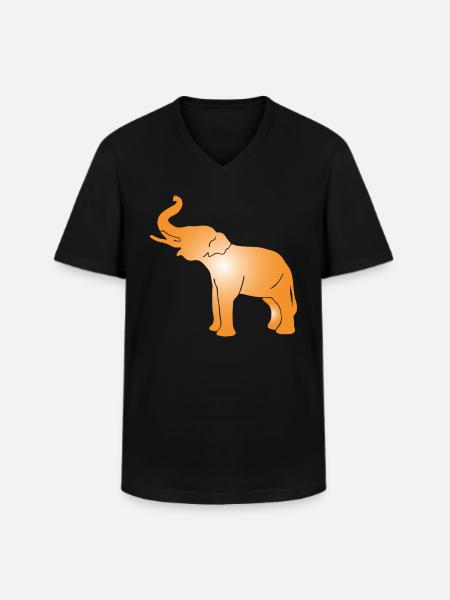 elephant silhouette elephant - Men's V-Neck T-Shirt - black