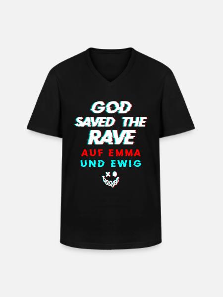 Raver - Männer-T-Shirt mit V-Ausschnitt - Schwarz