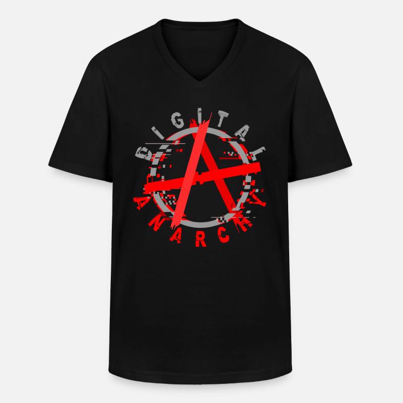 Digitial Anarchy Digital Anarchy Liberté - T-shirt col V Homme - noir
