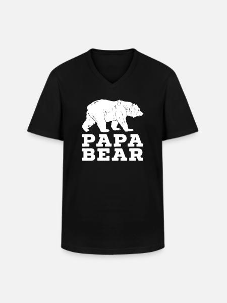 Papa bear - Men's V-Neck T-Shirt - black