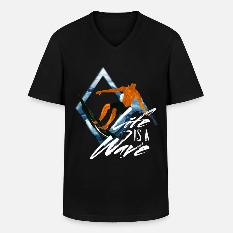 Surfer Spruch - Männer-T-Shirt mit V-Ausschnitt - Schwarz