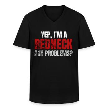 Redneck sayings - Men's V-Neck T-Shirt - black - Front - AI Model Male 178 dark (178cm)