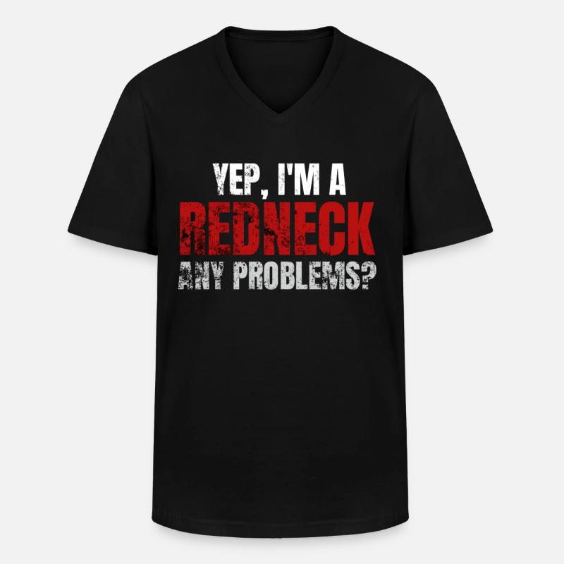 Redneck Sprüche - Männer-T-Shirt mit V-Ausschnitt - Schwarz