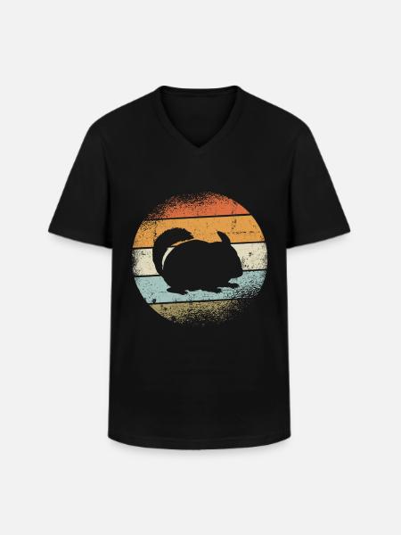 Chinchilla - Men's V-Neck T-Shirt - black