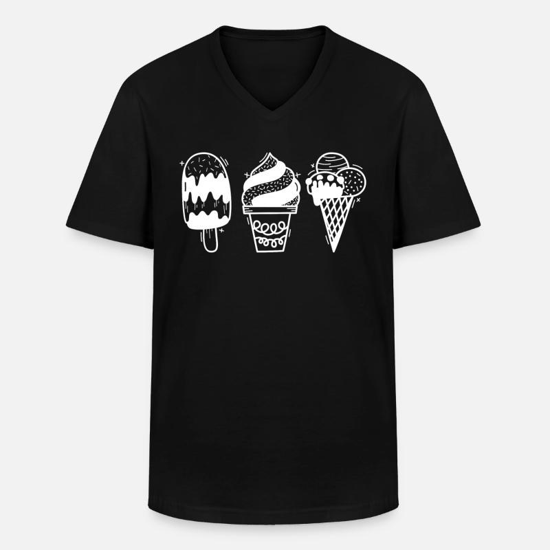 Eis - Männer-T-Shirt mit V-Ausschnitt - Schwarz