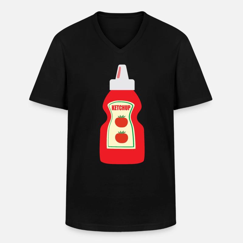 Ketchup - Männer-T-Shirt mit V-Ausschnitt - Schwarz