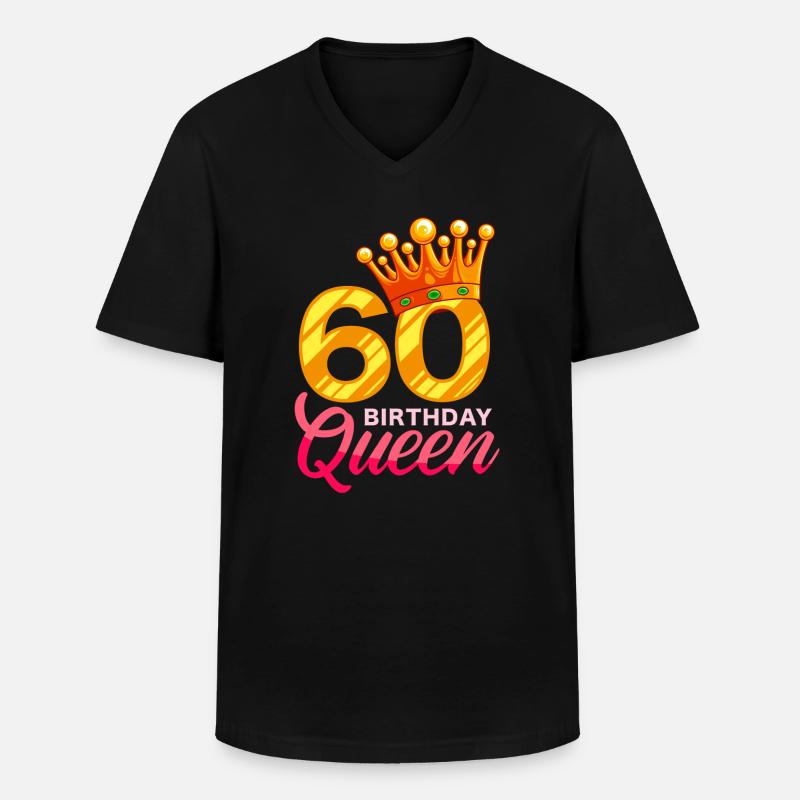 Festa di compleanno della regina del sessantesimo compleanno - Maglietta da uomo classica con scollo a V - nero