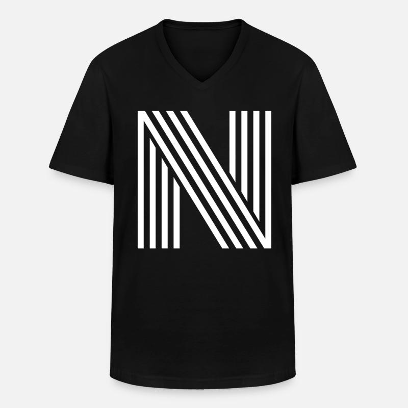 n - Männer-T-Shirt mit V-Ausschnitt - Schwarz