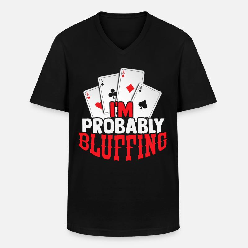 Poker - Männer-T-Shirt mit V-Ausschnitt - Schwarz