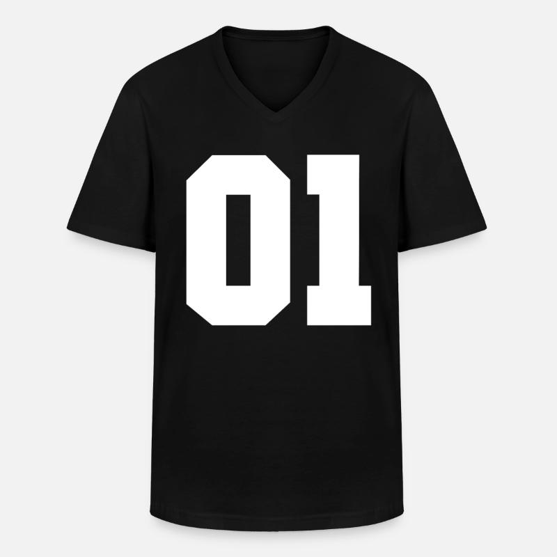 1 sport Nummer - Männer-T-Shirt mit V-Ausschnitt - Schwarz