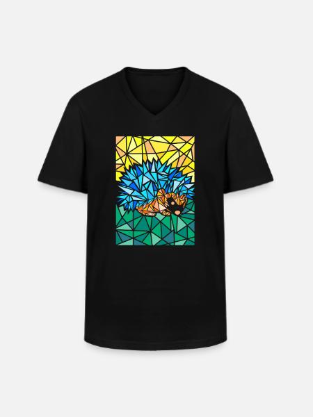 Art abstrait de polygone hérisson - T-shirt col V Homme - noir