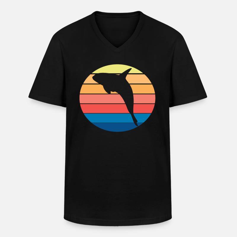 Killerwal Orca - Männer-T-Shirt mit V-Ausschnitt - Schwarz