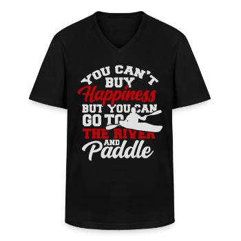 Kayak - Men's V-Neck T-Shirt - black - Front - AI Model Male 178 dark (178cm)