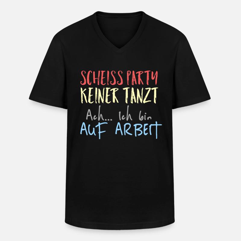 Arbeit lustiger Spruch - Männer-T-Shirt mit V-Ausschnitt - Schwarz