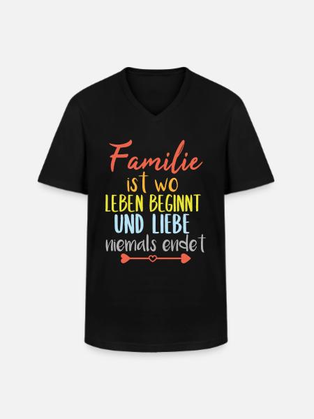 Spruch Familie - Männer-T-Shirt mit V-Ausschnitt - Schwarz
