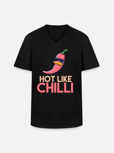 Hot like chilli - Men's V-Neck T-Shirt - black