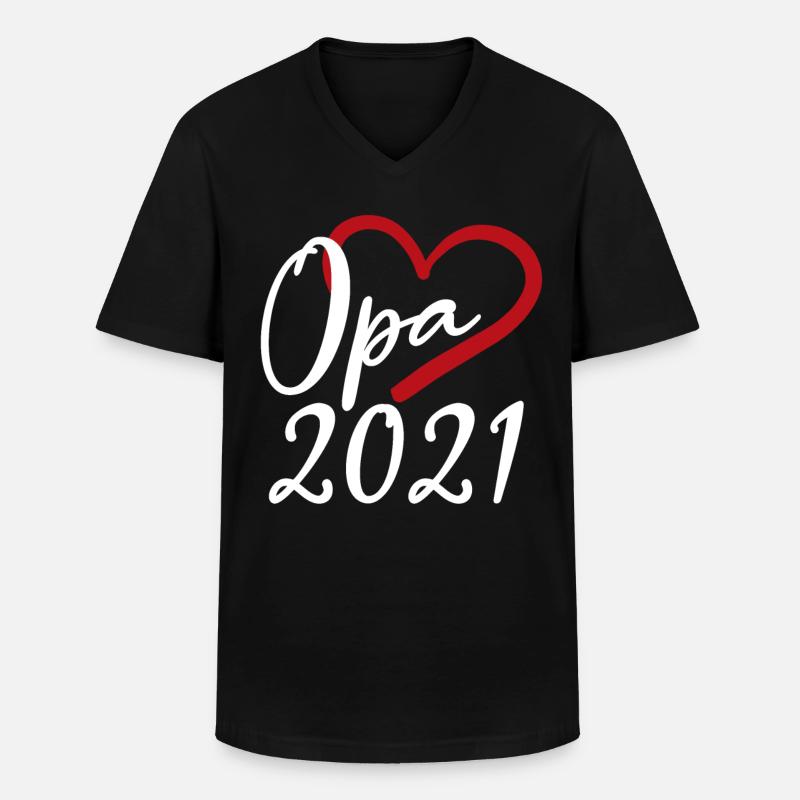 Opa 2021 - Männer-T-Shirt mit V-Ausschnitt - Schwarz