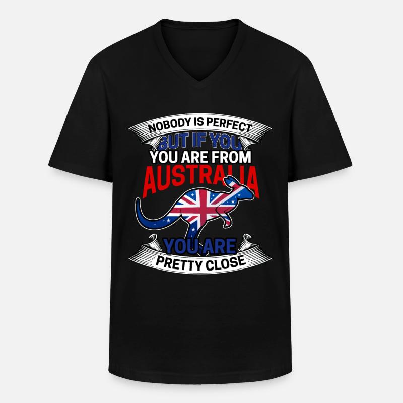 Australien - Männer-T-Shirt mit V-Ausschnitt - Schwarz