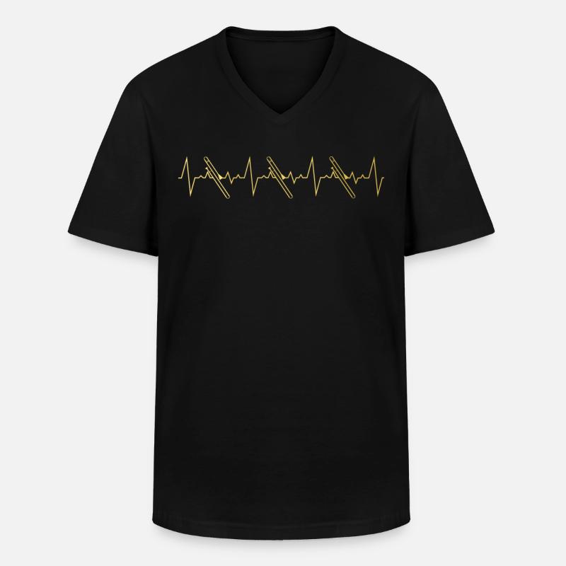 Posaune Geschenk - Männer-T-Shirt mit V-Ausschnitt - Schwarz