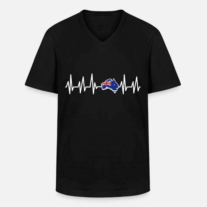 Australien - Männer-T-Shirt mit V-Ausschnitt - Schwarz