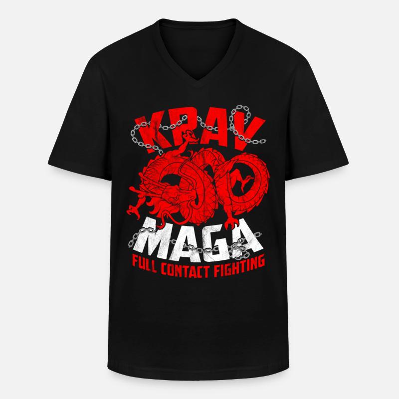 Krav Maga - Männer-T-Shirt mit V-Ausschnitt - Schwarz