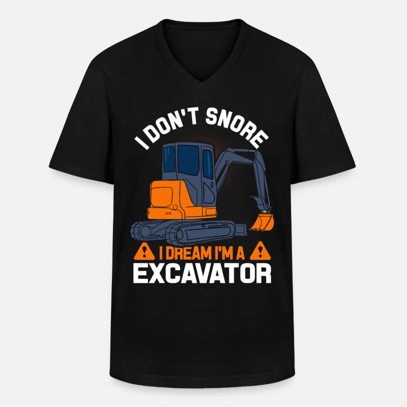 Bagger Straßenbau - Männer-T-Shirt mit V-Ausschnitt - Schwarz