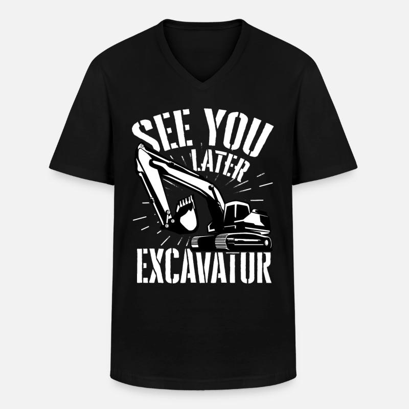 Bagger Straßenbau - Männer-T-Shirt mit V-Ausschnitt - Schwarz