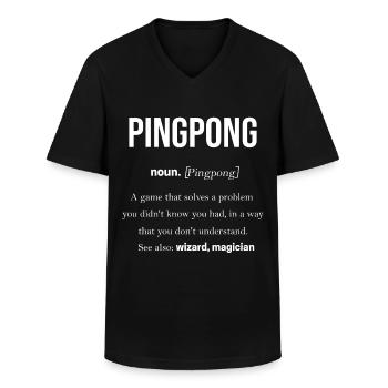 Ping-Pong - T-shirt col V Homme - noir - Devant - AI Model Male 178 dark (178cm)