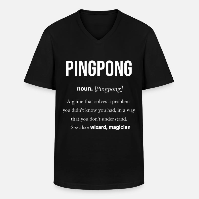Ping-Pong - Männer-T-Shirt mit V-Ausschnitt - Schwarz